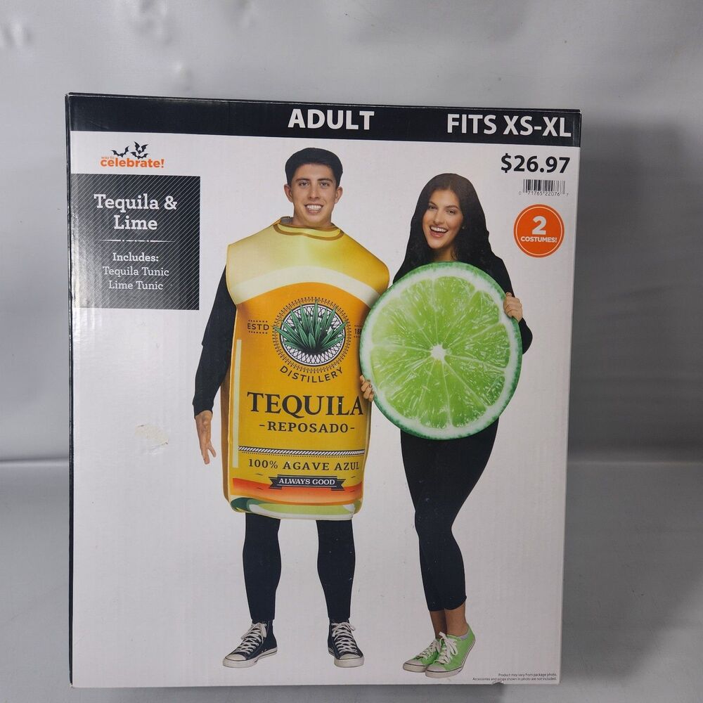 Costume Tequila Bottle & Lime Slice Couple Cosplay Party One Size Halloween